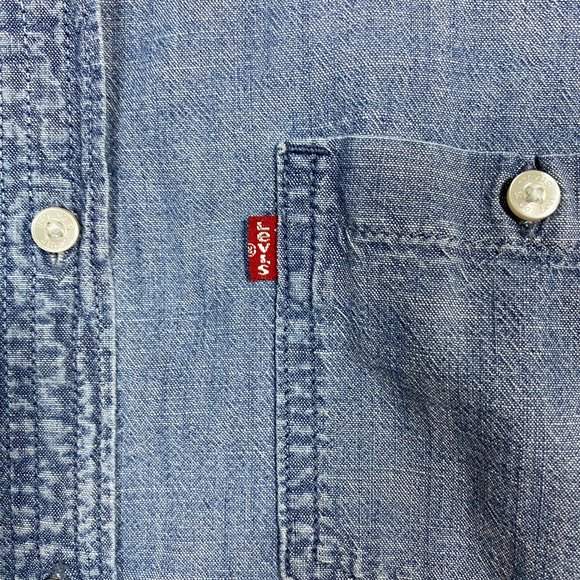 Levi's Womens Denim Classic Western Button Down Shirt Size Large - Picture 3 of 4